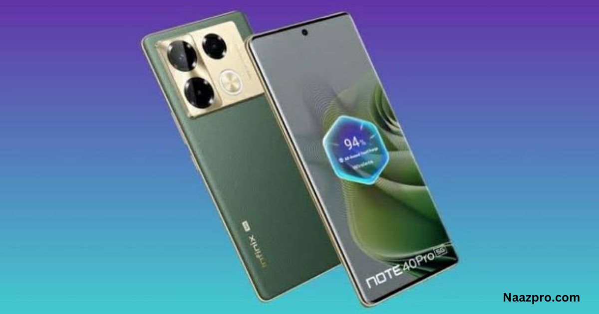 Infinix Note 40 Pro 5G, Smartphone with a purple back and a camera on the back.